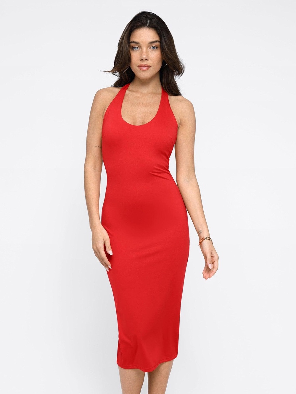 NWT Popilush Shapewear Convertible Backless Halter Sculpting Midi Dress XS